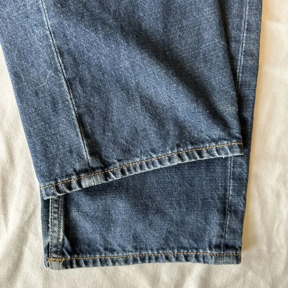 Old Navy Loose Straight Leg Jeans Boys‎ Size 14 Reg Blue Denim Adjustable Waist